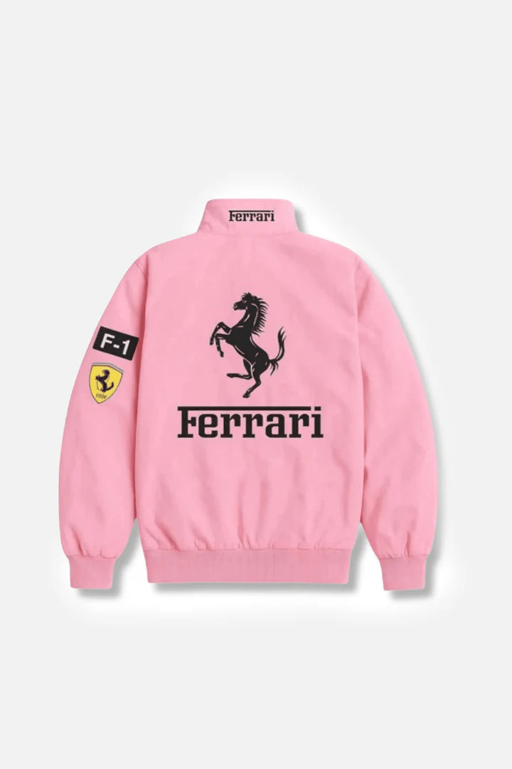 Ferrari F1 Vintage Racing Jacket - Pink Cotton Edition