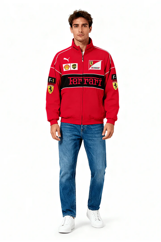 Embroidered Ferrari Jacket - F1 Jacket